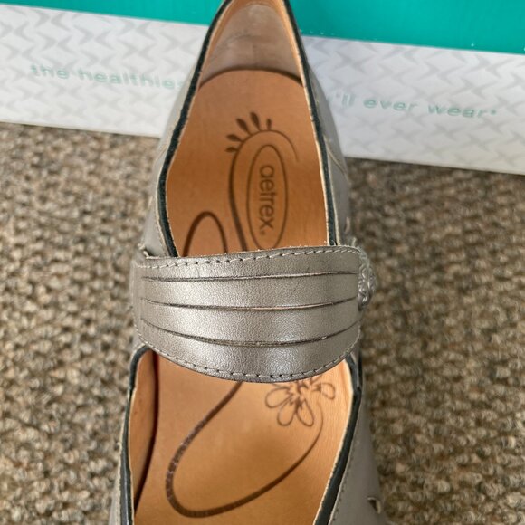 NIB Women's AETREX Rachel Mary Jane Shoes 9.5 Grey - Picture 9 of 11